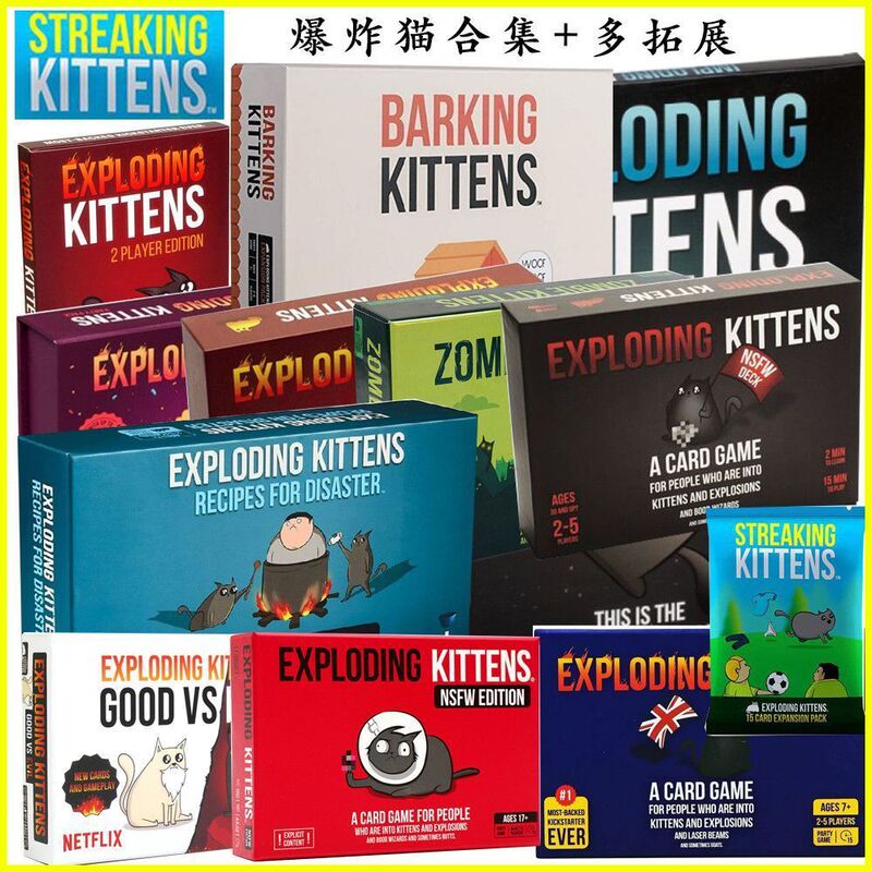 Exploding Kittens Board Game Complete Set with Multiple Expansions Exploding Kittens Card Tabletop Game