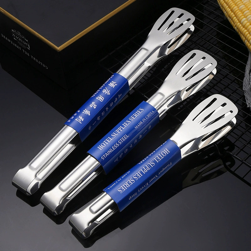 Pinzas de tres puntas de acero inoxidable 304, pinzas para alimentos galvanizadas, pinzas para carne, pinzas para pan, pinzas para barbacoa, utensilios de mesa, utensilios de cocina, pinzas