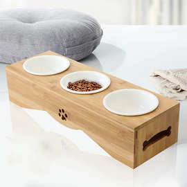 狗猫宠物食品和水喂食器支架猫碗喂食架可调节凸起宠物碗高架铁艺