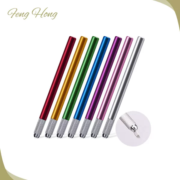 Cylindrical color tattoo handicraft pen alloy tattoo pen 9mm tattoo cross line Pen Factory Direct label