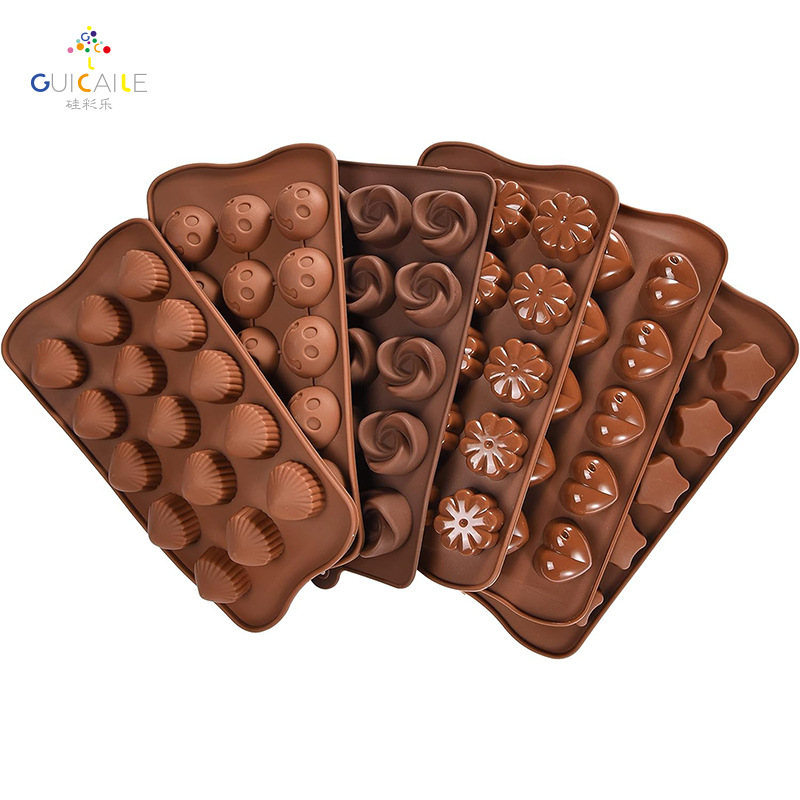 Molde de silicona de grado alimenticio para chocolate, bandeja de hielo con forma de corazón para dulces, molde para hornear pasteles, pudín y fondant