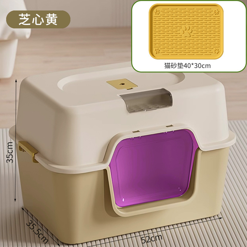 Cajón de arena para gatos super grande totalmente cerrado anti-spillado ultravioleta inodoro para gatos artículos para mascotas de plástico arena para gatos