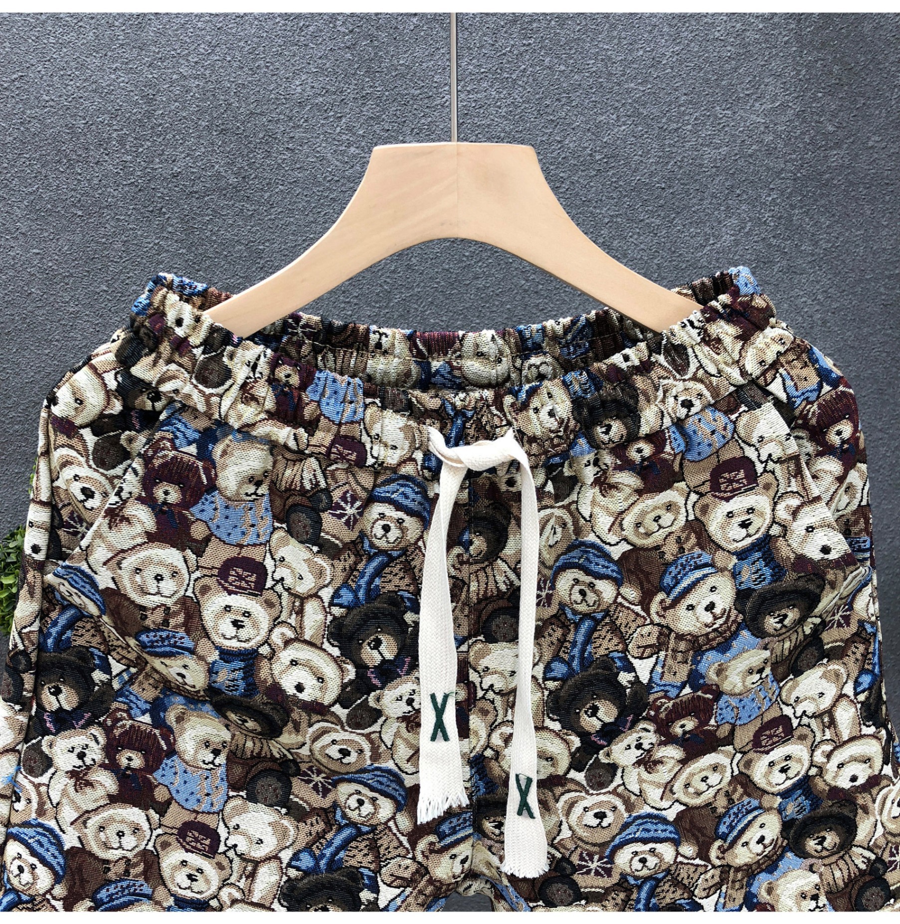 Men's All-Over Print Bear Pattern Casual Shorts Streetwear Style 5-Inch Inseam Lightweight Quick-Dry Beach Shorts Loose Fit Summer_viptrois.com
