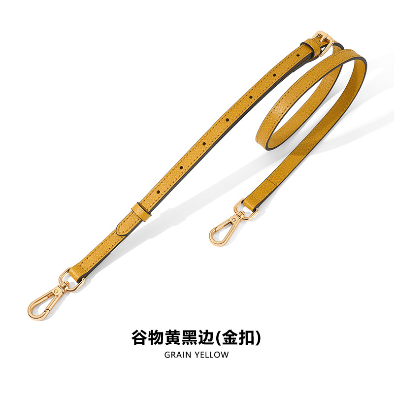 A- 48 first layer leather 1.2cm adjustable grain yellow black gold buckle
