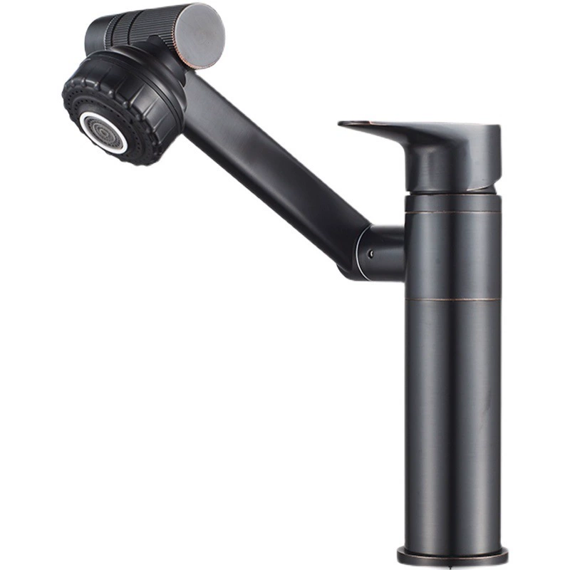 Antique basin full copper water faucet hot and cold can rotate the shampoo bathroom platform on the pot high shower head Chinese style