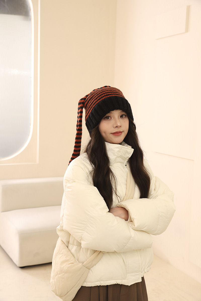 Corée du Sud Chine-Chic Marque Mignon Oreille De Lapin Tricoté Rayé Pull Laine Enfants y2k Shopping Mode Chaud Froid Chapeau_voghion.com