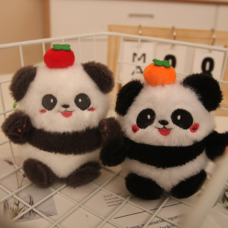 Caqui Ruyi Panda Colgante Bolso de felpa Llavero Colgante Muñeca Panda Muñeca Alrededor Recuerdos Hombres y mujeres