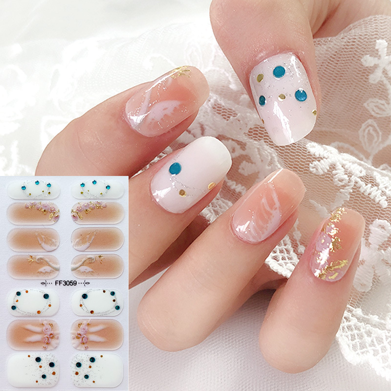 Pegatina de uñas de diamante de imitación 5D para hornear sin gel ins Halloween Navidad copo de nieve alce pegatina de uñas DIY pegatina de uñas