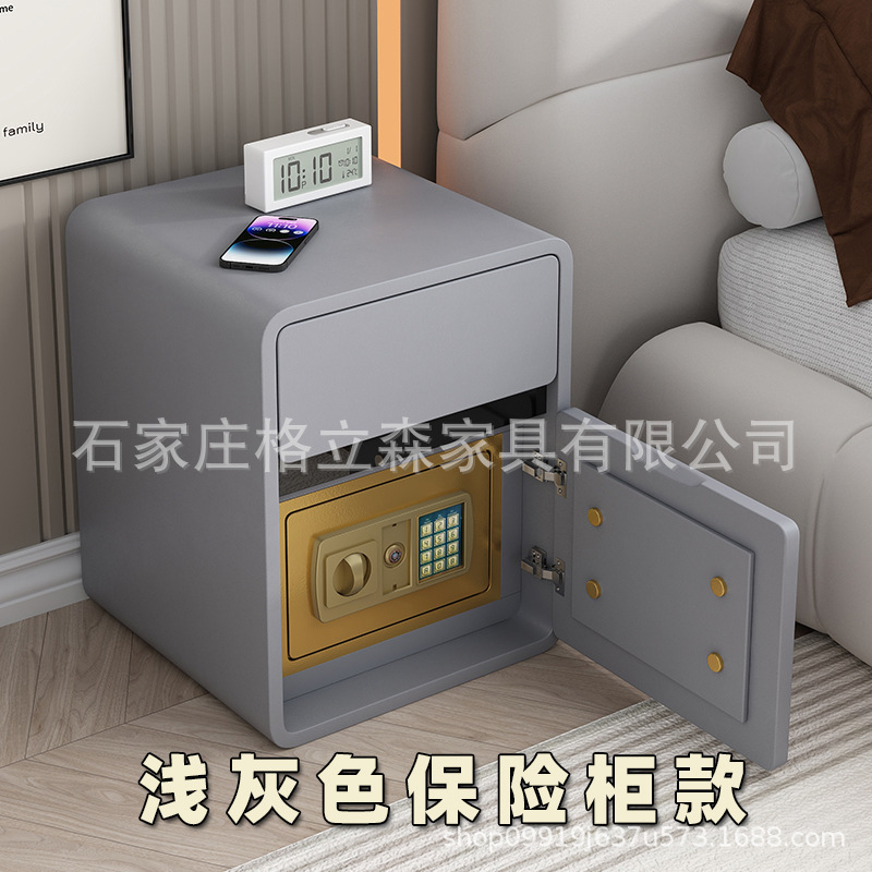 スマートなベッドの頭の箱の金庫は一体でシンプルです。|undefined