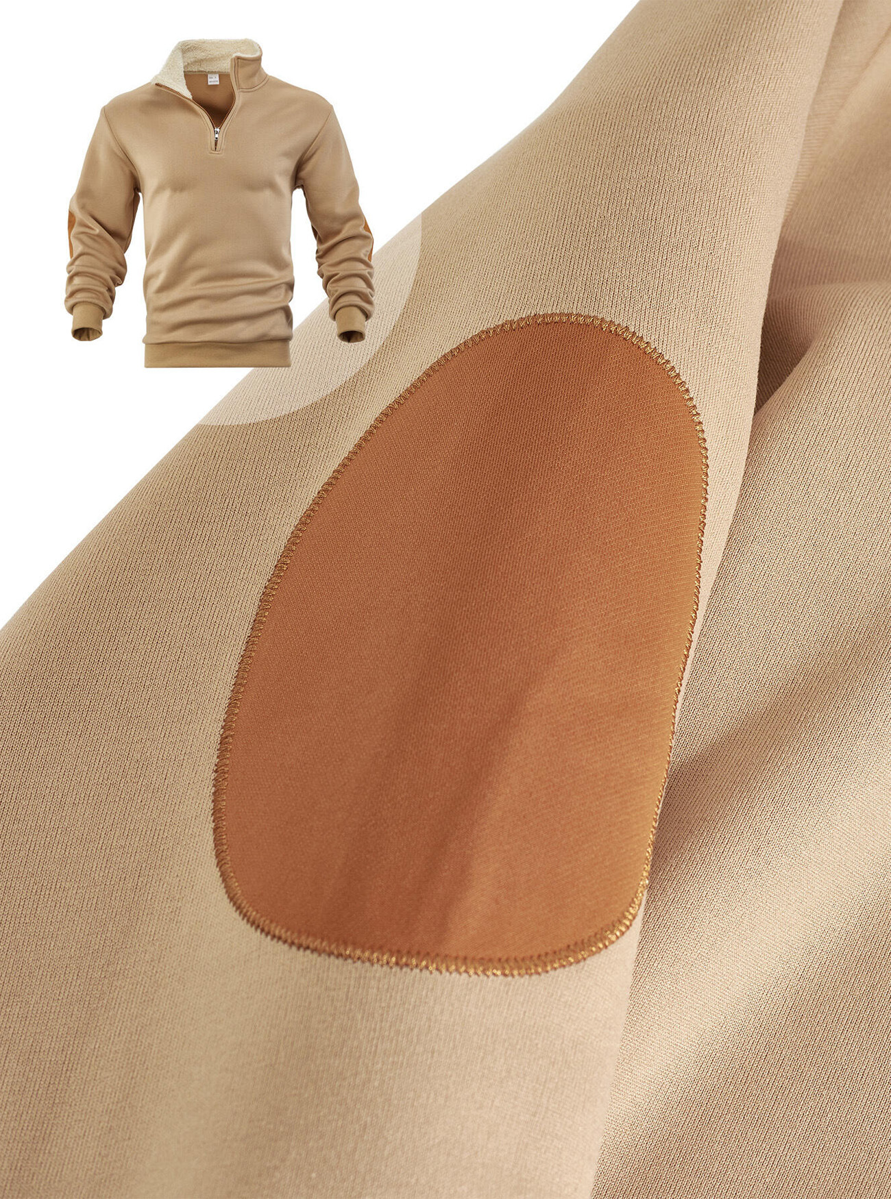 Retro Half Zip Sweatshirt For Men With Patchwork Embroidery_voghion.com