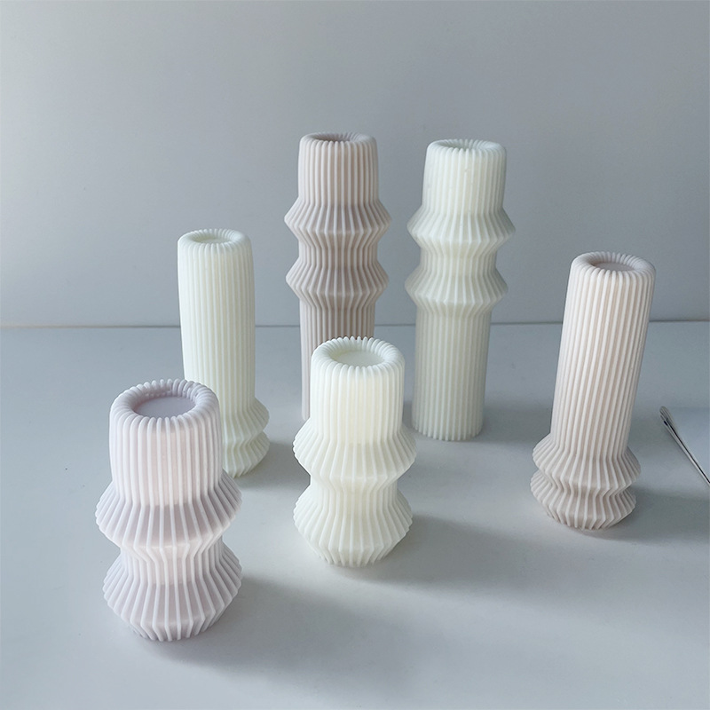 Description Picture 6 of itemDIY Geometric Cylindrical  Roman Pillar Silicone Candle Mold Handmade Scented Candle Making Plaster Gypsum Mould Home Decor