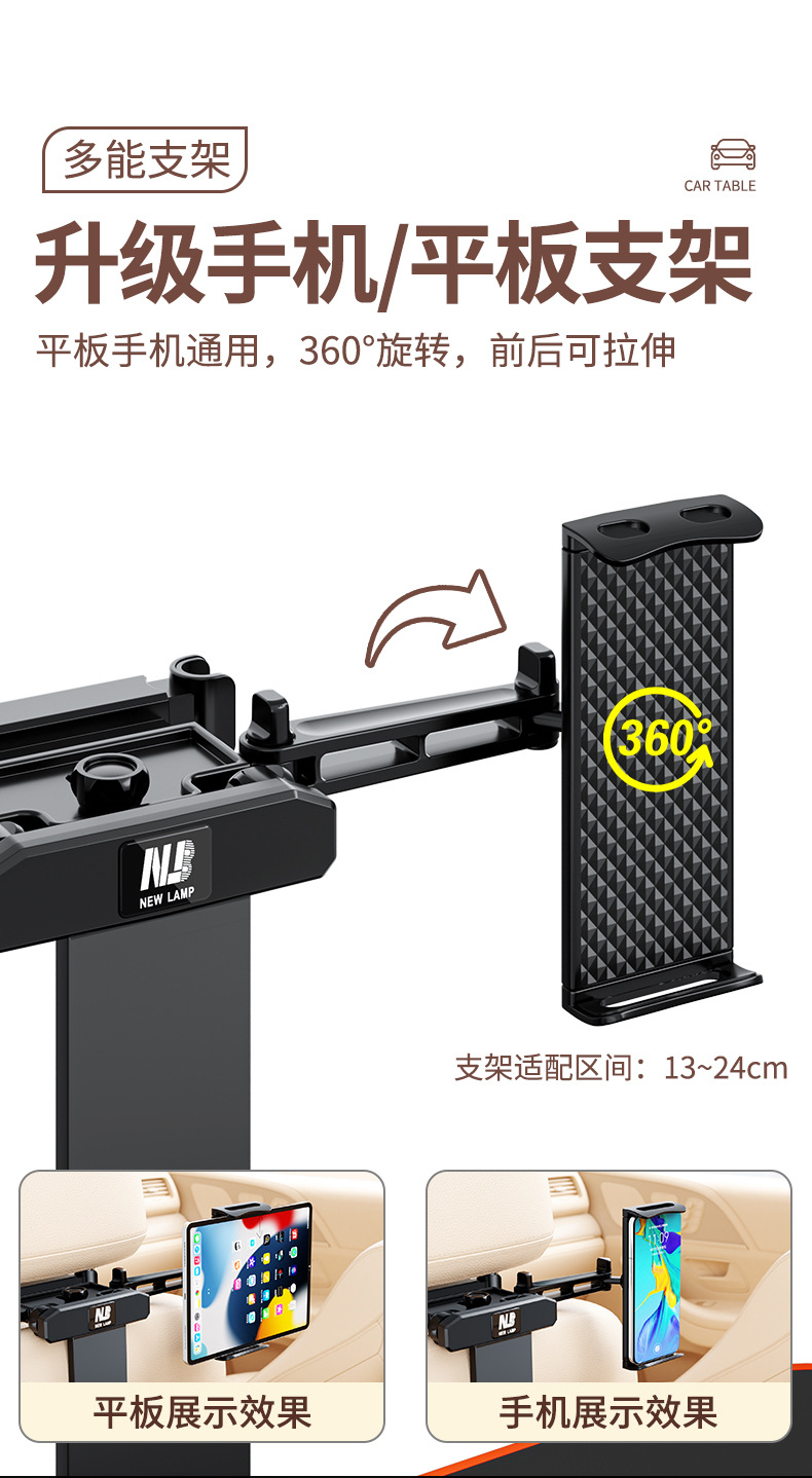 Children's Car-Mounted Small Table Board, Foldable Rear Seat Car Dining Table, Dining Table Stand for Learning