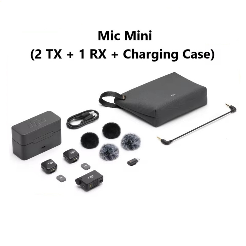 DJI Mic Mini ミニワイヤレスノイズリダクションクリップオンマイクライブブロードキャスト携帯電話ラジオに適しています|undefined