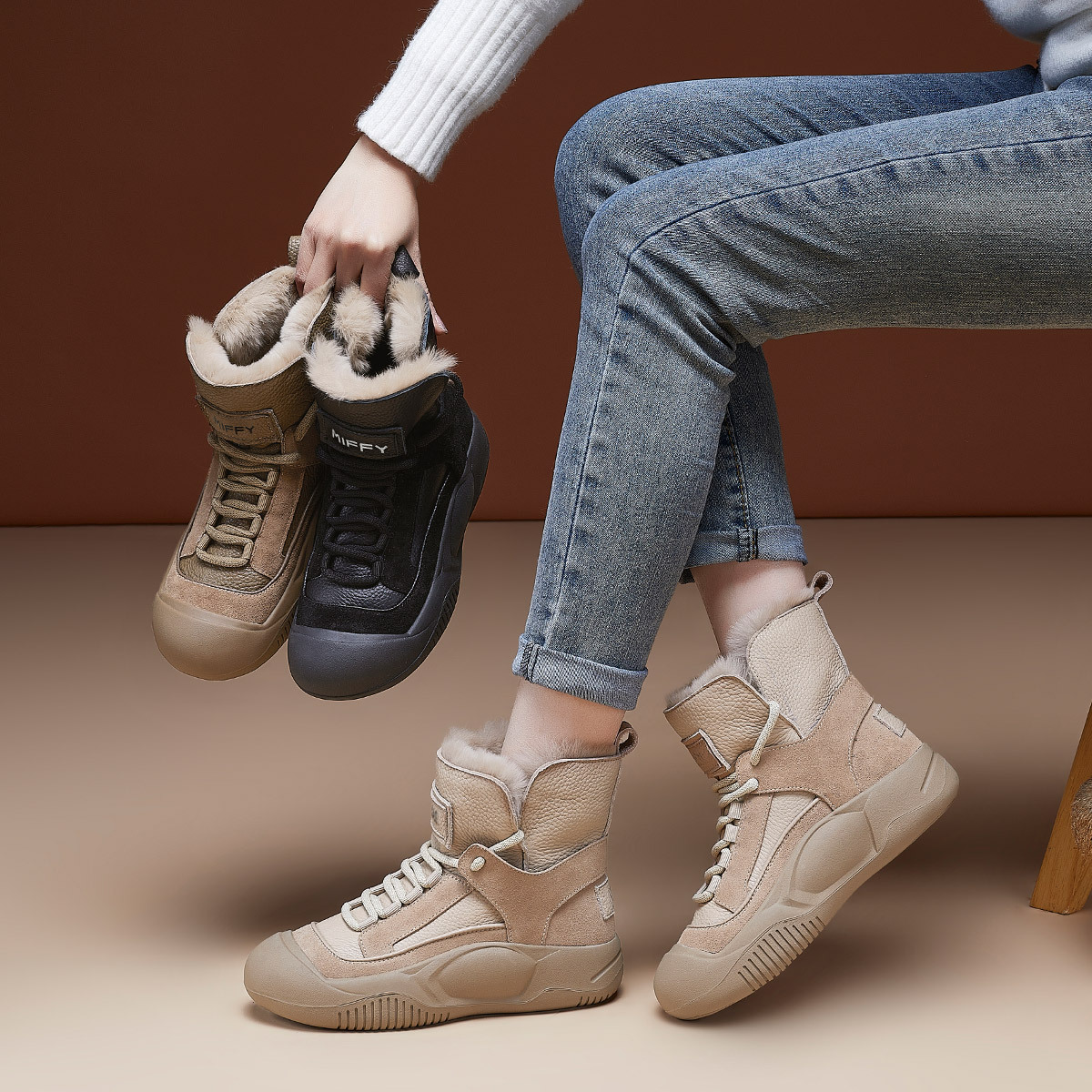 Winter casual keep warm universal boots platform flat