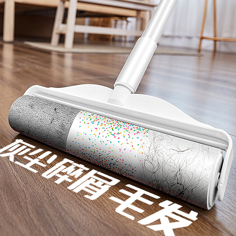 Hair Sticker Roller Long Rod Large Hair Removal Roller Brush Sticking Bed Hair Artifact Floor Dust Roller Sticky Tear Paper