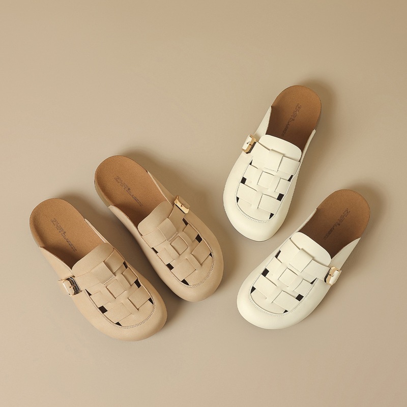 Dép sandal nữ quai chữ V đế dày phong cách cổ điển — AB198 Hạnh