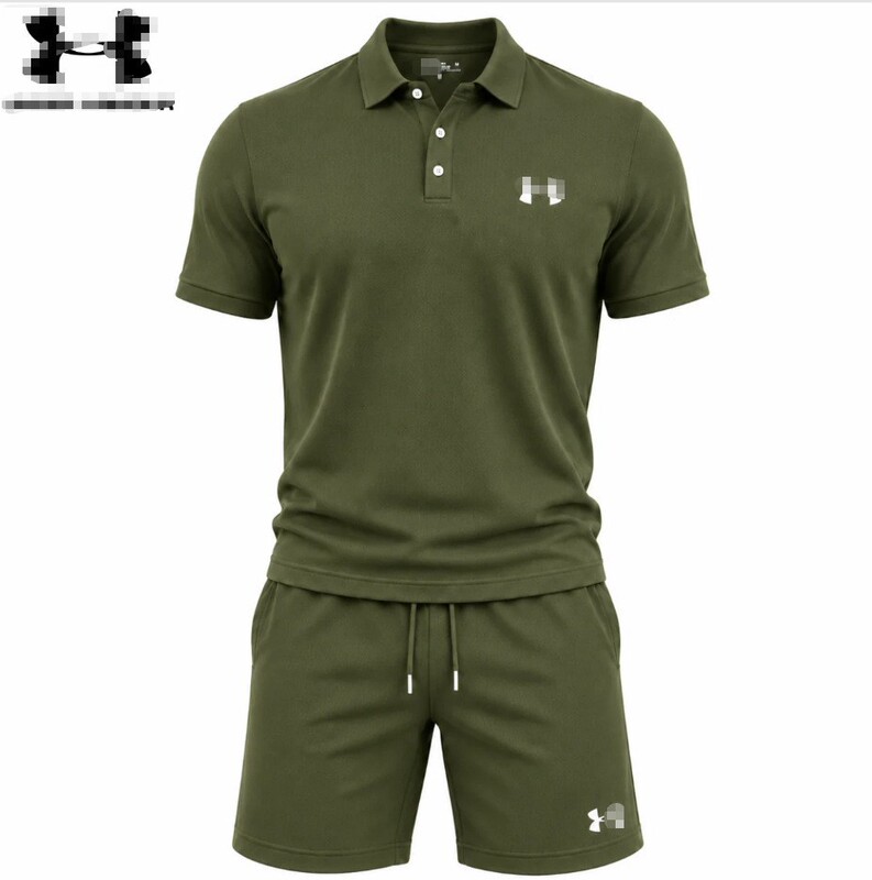 Ande Ma Sports Suit Men's Summer New Sportswear Workout Polo Shirt Short-Sleeved Breathable Casual Quick-Drying Shorts