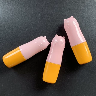 可爱儿童唇膏管塑料彩妆包材空管口蜡分装瓶定制粉色猫咪口红管
