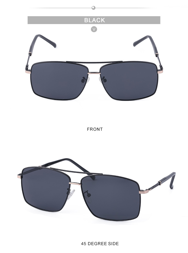 Retro Polarized Sunglasses Double Beam Sunglasses display picture 6