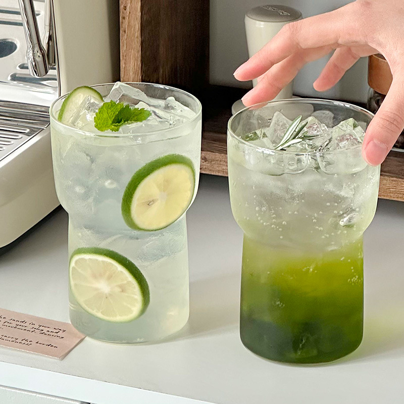 Internet Celebrity Wide-Mouth Large-Capacity Heat-Resistant Glass Drink Cup Juice Fruit Tea Sparkling Water Cup Special Coffee Water Cup