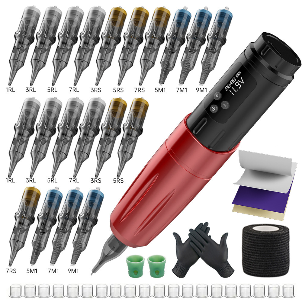 Tuffking máquina de tatuaje máquina de bordado pantalla digital batería pluma de corte de alambre niebla pluma de tatuaje inalámbrica profesional multifuncional