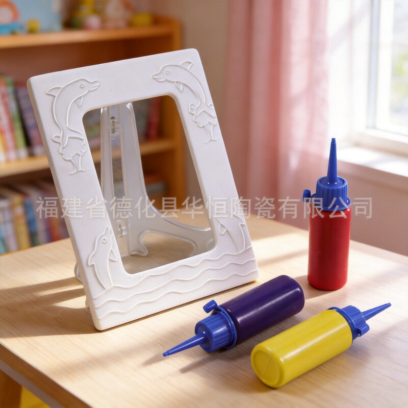 Cross-Border Trade Ceramic Photo Frame Custom Dolphin Handmade Graffiti Kidsren's DIY Toy Photo Storage Decorative Ornaments