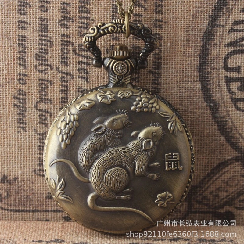 Twelve Zodiac Flip Pocket Watch Creative Stereo Relief Retro Necklace Watch for Male and Female Students Bronze Old-Fashioned Hanging Watch Twelve Zodiac Flip Pocket Watch Creative Stereo Relief Retro Necklace Watch for Male and Female Students Bronze Old-Fashioned Hanging Watch