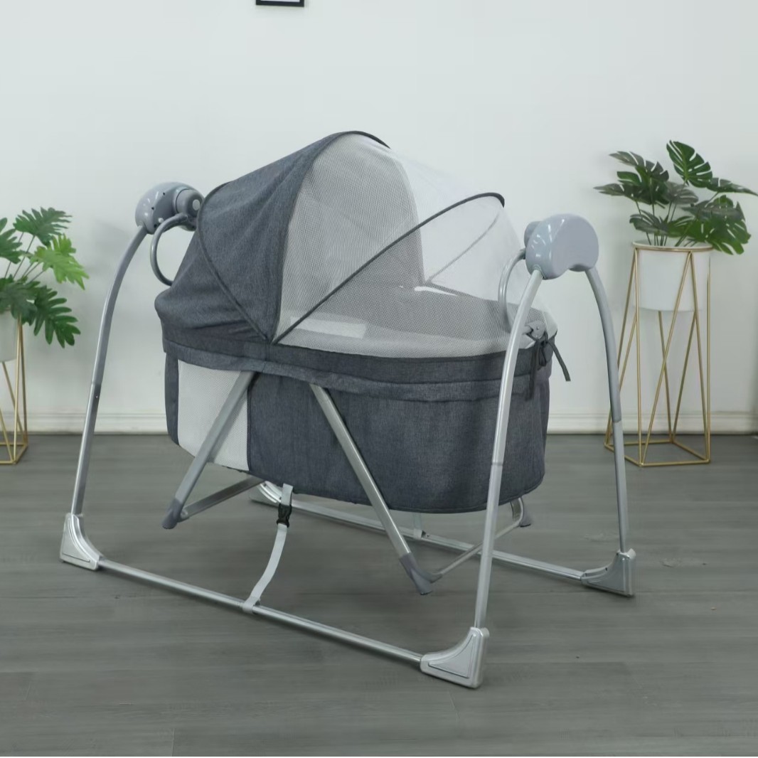 Electric Crib Newborn Rocking Bed 0-3 Male and Female Soothing Cradle with Mosquito Net Multi-Functional Rocking Chair Baby Sleeping Basket