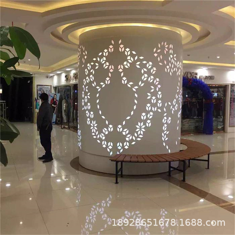 透光包柱铝 白色圆弧型铝单板包柱方形圆形异型包柱板冲孔铝单板