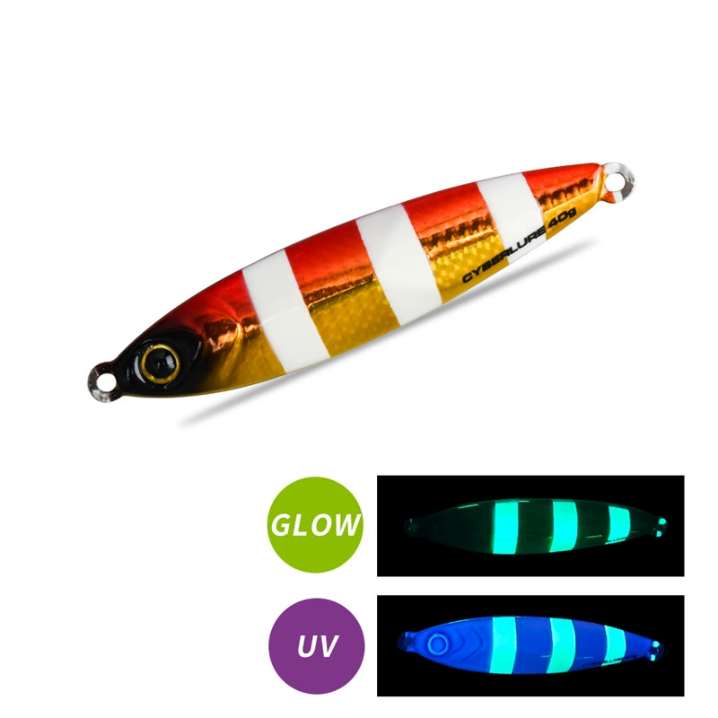 CYBERLURE Tungsten Steel Iron Plate Mackerel Luya Bait Qingdao Sea Fishing Boat Fishing Shore Throwing Mackerel Luminous Iron Plate Bait 112