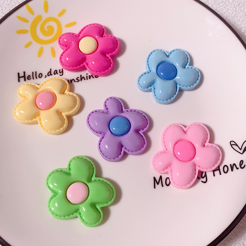 Mediano nuevo accesorios de resina de flores de dopamina DIY accesorios para el cabello caja de teléfono móvil colgante hecho a mano agujero material de hebilla de zapatos