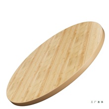 大圆桌面板家用餐桌实木圆桌带转盘复古圆台面餐厅酒店饭桌商用