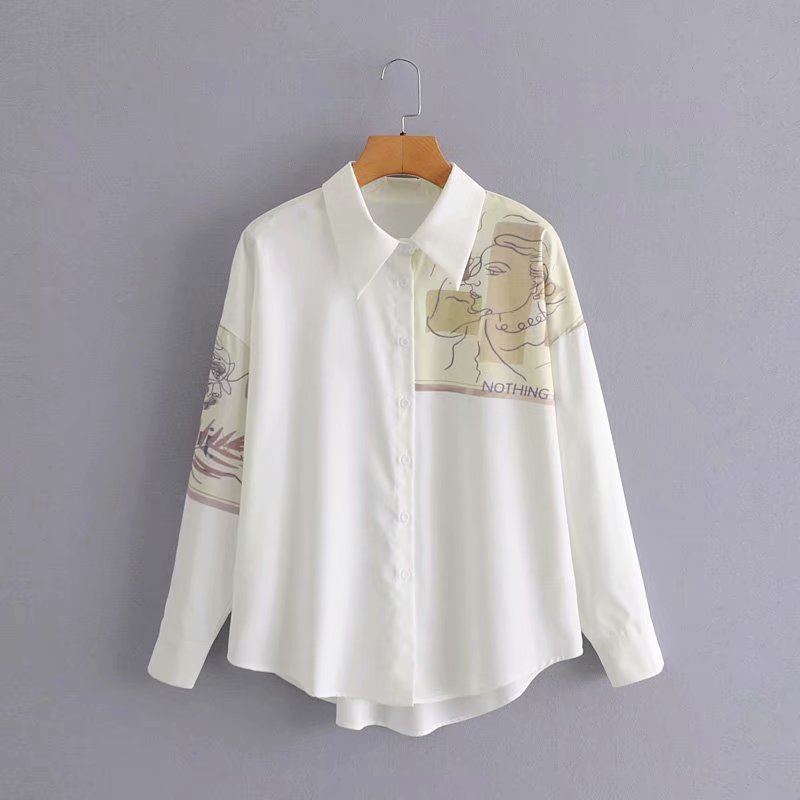 printing long-sleeved shirt top  NSAM27856