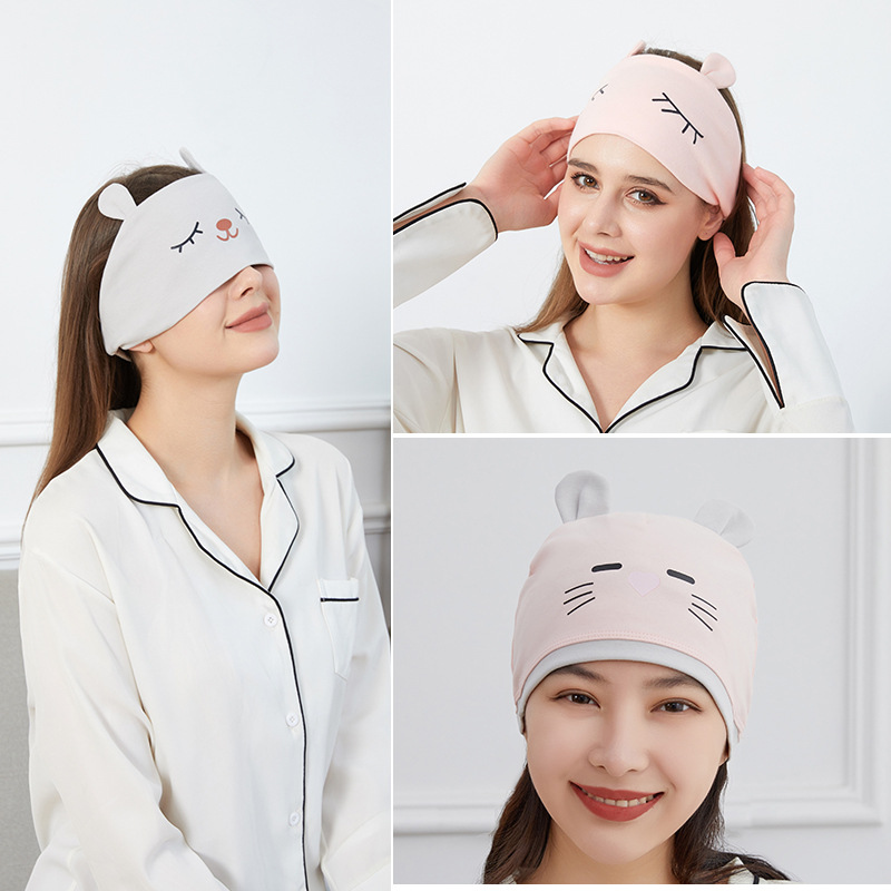 Wholesale 2023 New Postpartum Hat with Cartoon Face Pattern Postpartum Sitting-in-Hospital Head Scarf Cotton Maternity Postpartum Hat