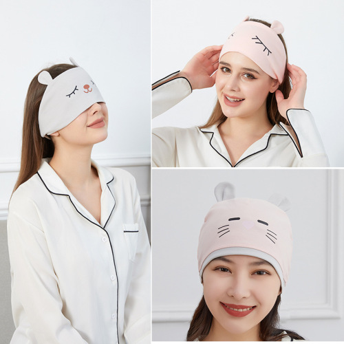 Wholesale  New Postpartum Hat with Cartoon Face Pattern Postpartum Sitting-in-Hospital Head Scarf Cotton Maternity Postpartum Hat
