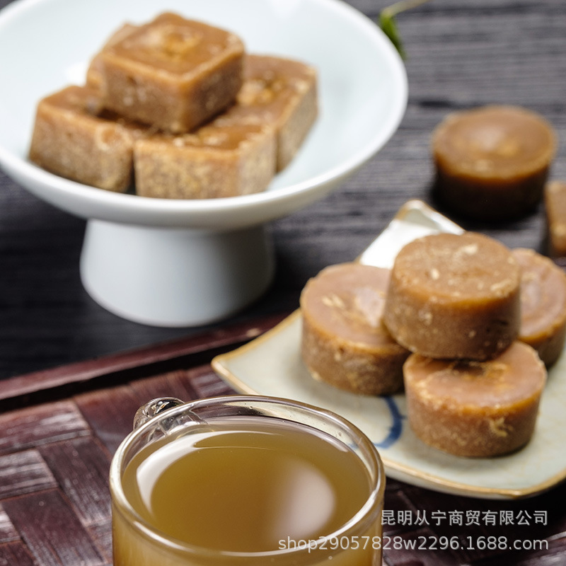Yunnan Qiaojia Small Bowl Brown Sugar Pure Sugarcane Juice Individually Wrapped Jar 368g details