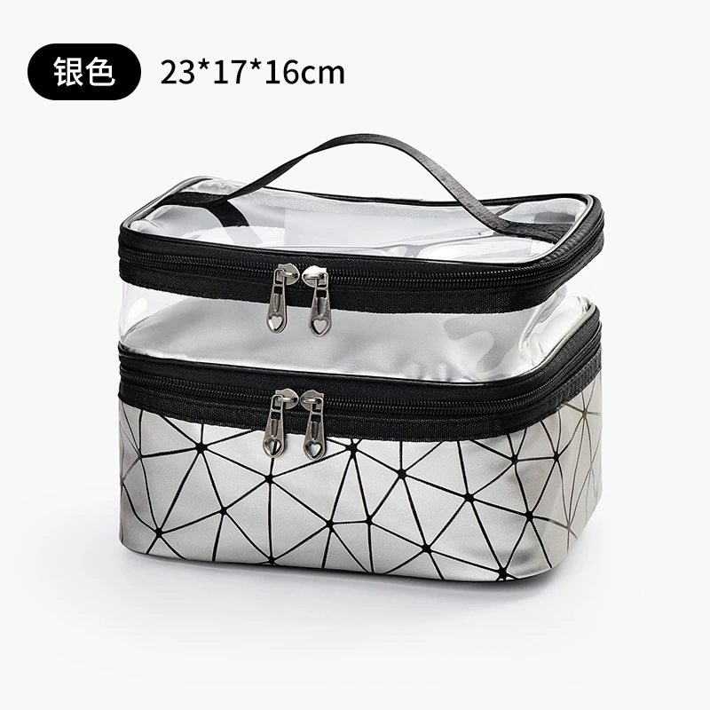 Handheld cosmetic bag, capacious purse, storage bag for traveling