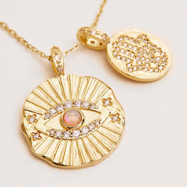 Fashion Eye Copper Pendant Necklace Zircon Copper Necklaces