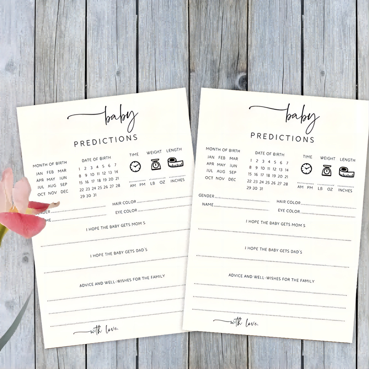 50 Predictions and Suggestions Cards about Baby Shower Games and Activities 4 