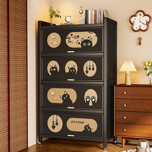 Household Storage Cabinet Multi-Layer Storage Living Room Balcony Integrated Wall-Mounted Steel Bucket Cabinet Dust-Proof Iron Cabinet Storage Cabinet