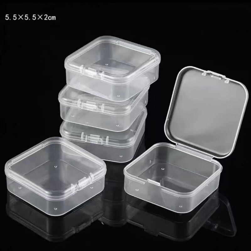5.5 Storage Box Small Box Packaging Transparent Bean Accessories Bean Square Jewelry Storage Box Beads Portable cm