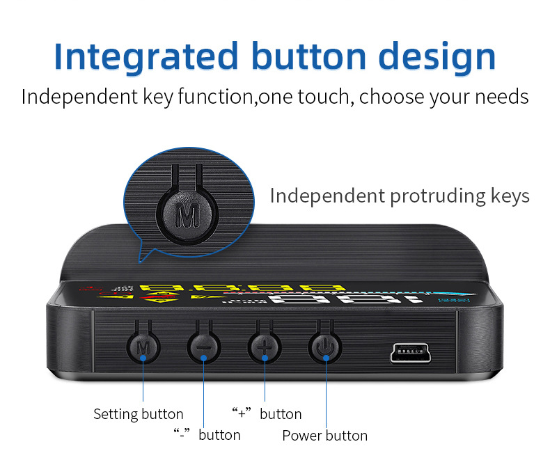 Car Head-Up Display (HUD) with OBD Projection, Color Screen, Multi-Function GPS Dual-System, High-Definition Digital Instrument