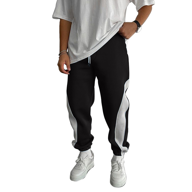 New Cross-border Men's Sports Casual Pants Slim-fit Pants Foreign Trade Amazon European Size Nose Solid Color Loose Pants