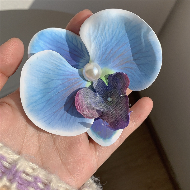 海边度假风超仙仿真花发饰半扎发鲨鱼夹绝美拍照氛围感抓夹头饰|undefined