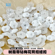 带钻梅花纽扣 树脂六叶花朵暗眼钻扣 连衣裙衬衫针织开衫装饰扣