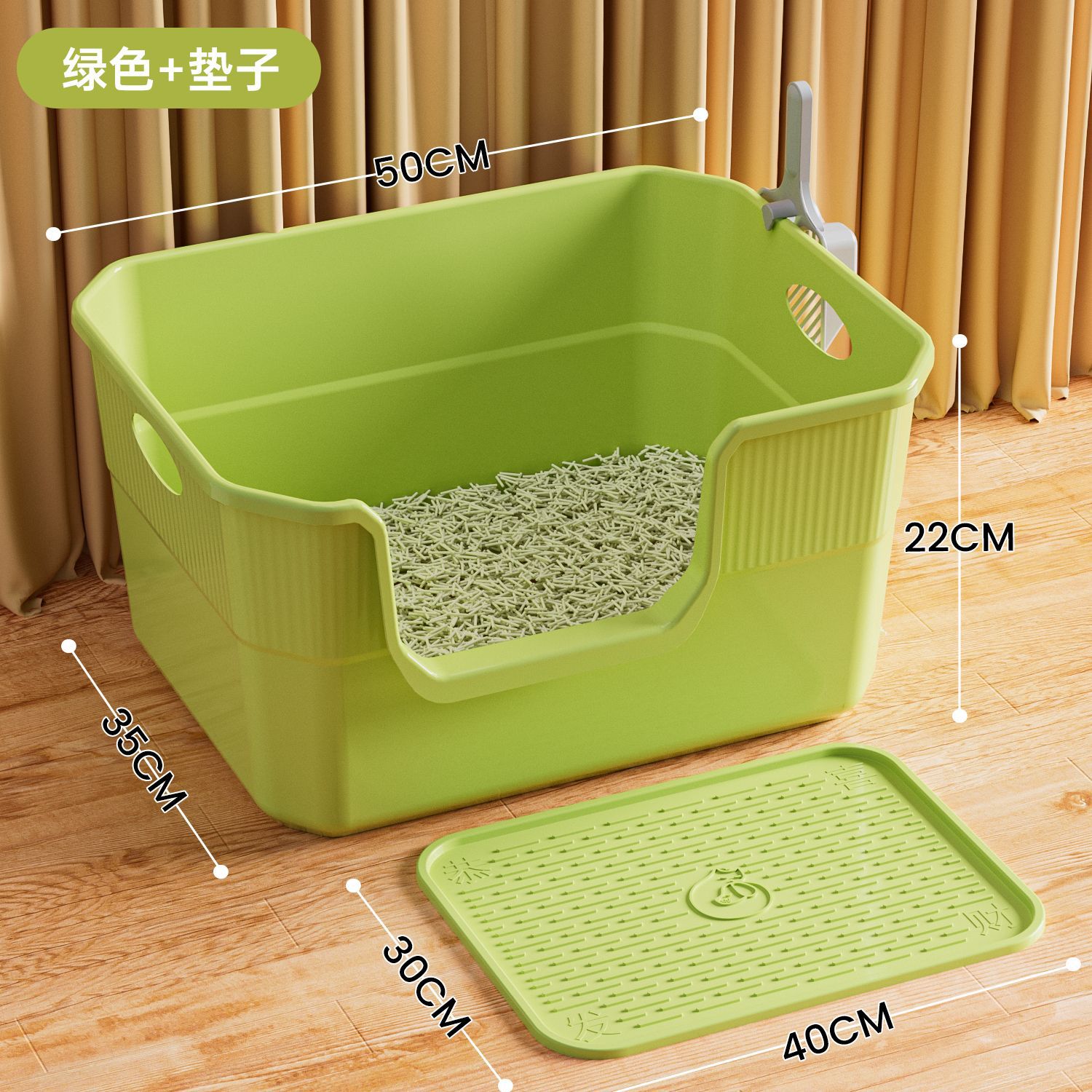 La caja de arena para gatos es de gran tamaño, semicerrada, gran caja de arena para gatos, gran protección contra salpicaduras externas, enorme inodoro para gatos Maine