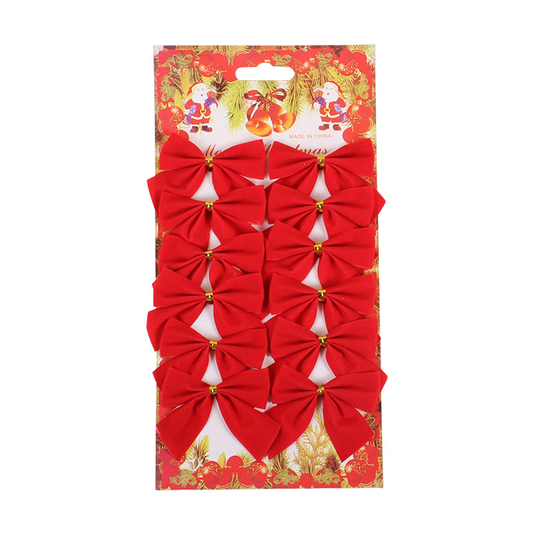 Navidad arco árbol de Navidad colgante de oro y plata 5cm un paquete de 12 envases de cartón rojo arco Decoración