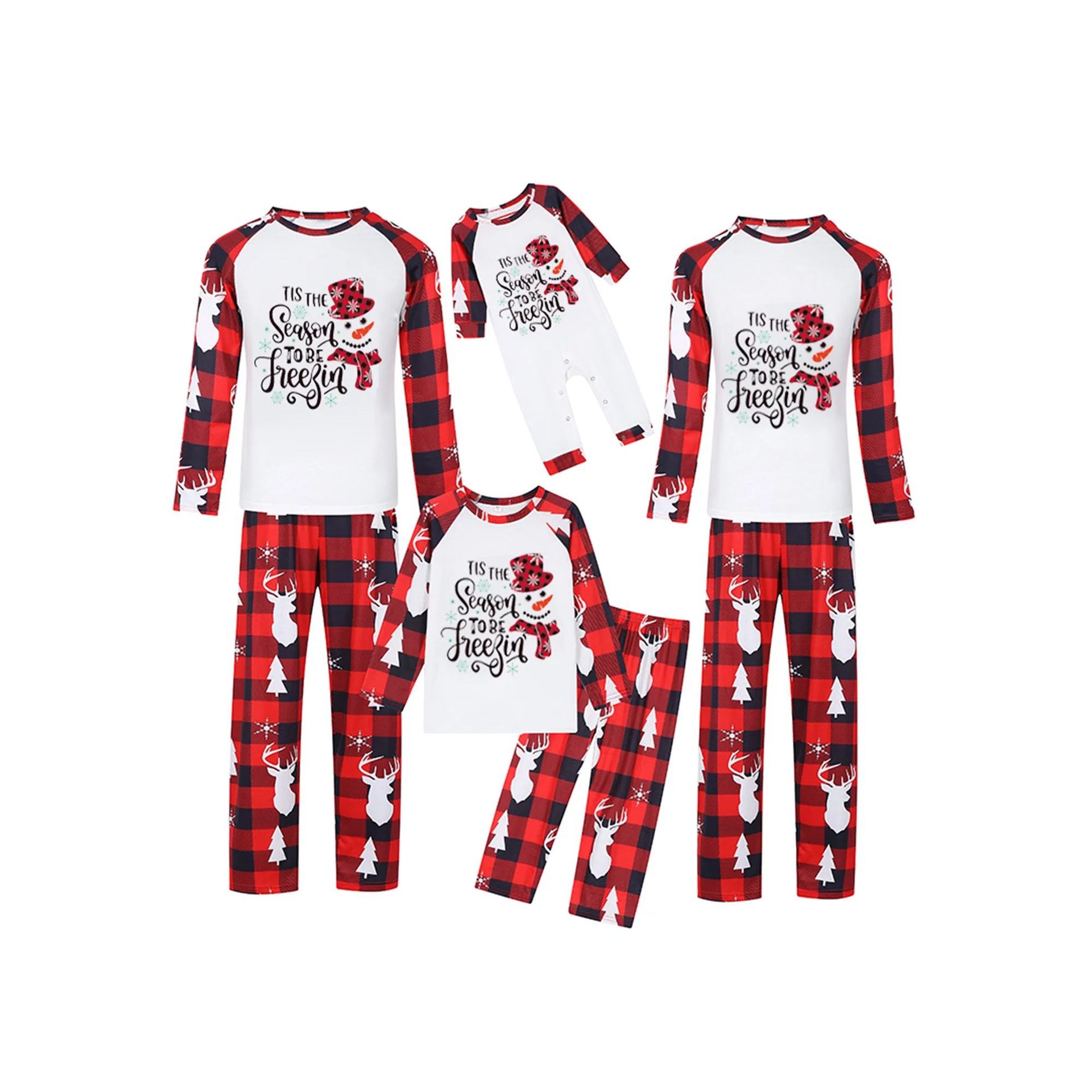 Christmas pyjamas family Christmas printed loungewear pajamas parent-child outfits