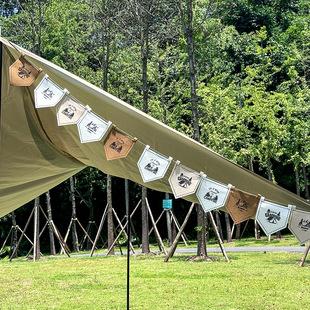 Outdoor felt camp flag pentagram flag camping flag freely adjustable length rope buckle camping Christmas decoration flag