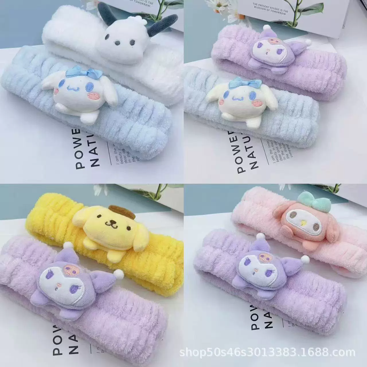 Мультяшная кукла Sanrio для мытья лица с ванной, маска, влагостойкая, завязка для волос, сладкая милая, обруча для волос, аксессуары для волос